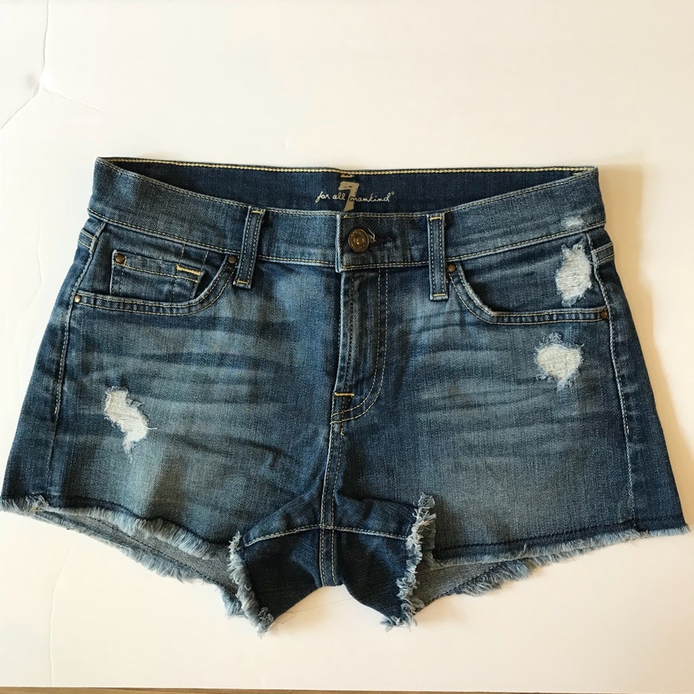 7 for all mind kind denim shorts